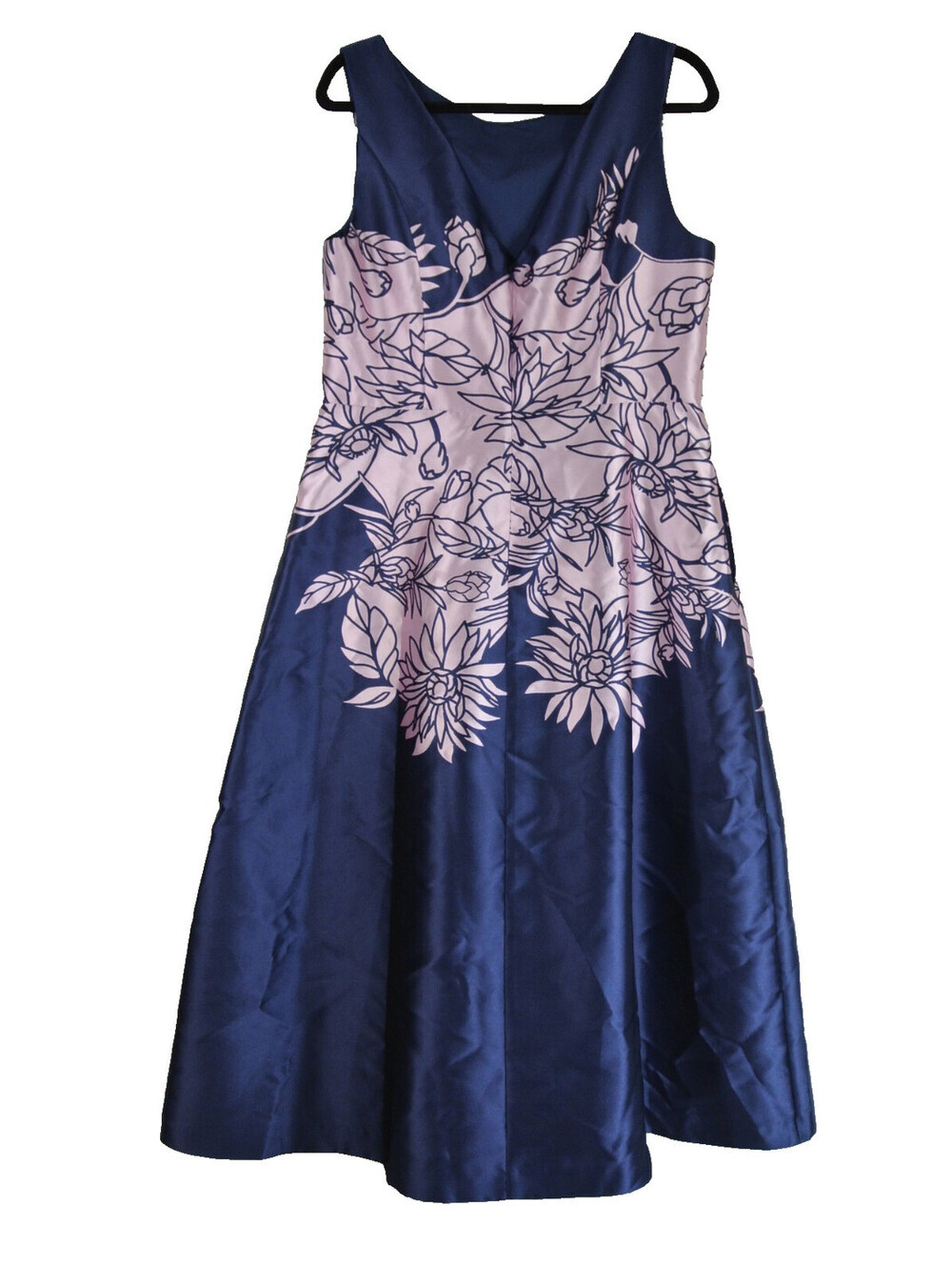 NEW Kay Unger Blue Evaline Placed Floral Cocktail Midi Dress Size 14 #MD2089 - Picture 6 of 9